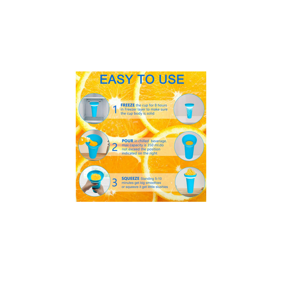 Slushie Maker 2 Cup Double Layer Silicone Slush Cup with Straw and Spoon - Picture 2 of 2